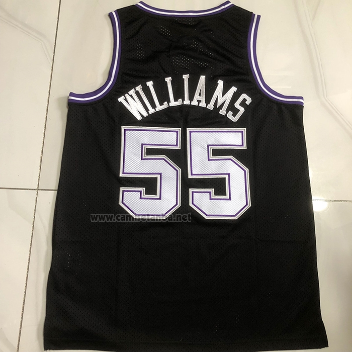 Camiseta Sacramento Kings Jason Williams NO 55 Mitchell & Ness 1998-99 Negro